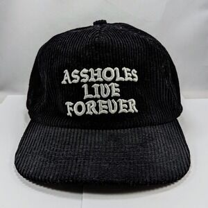 Linda Finegold Kirill Snapback Corduroy Cap AHoles Live Forever ALF Hat Black